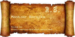 Mentzer Borsika névjegykártya